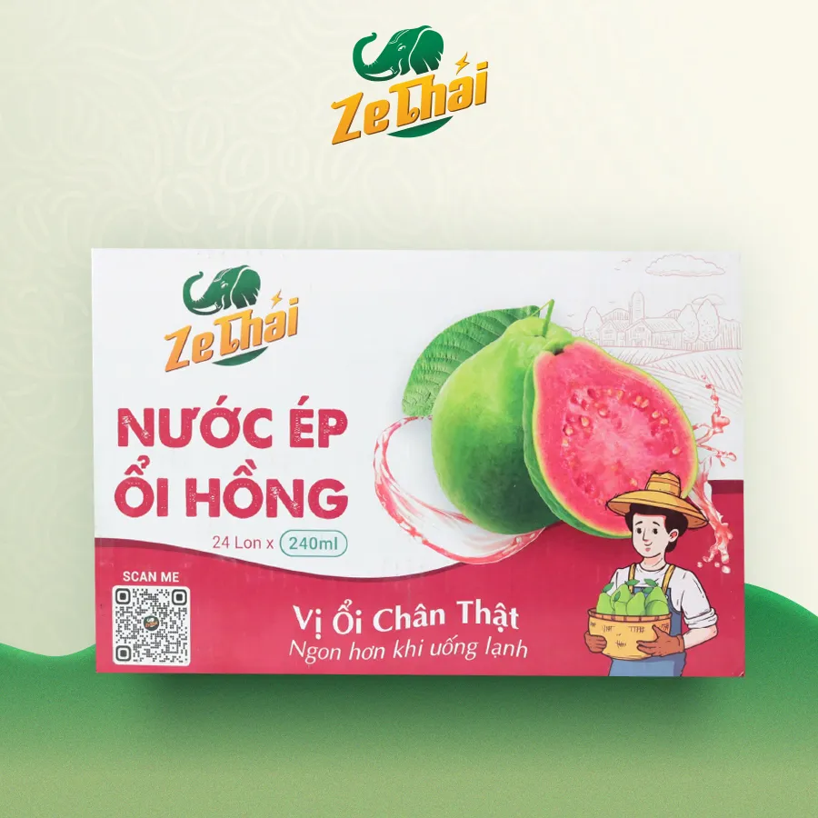 Nước ép ổi hồng ZeThai ( 240ml/lon, 24lon/thùng) | Việt Thiên